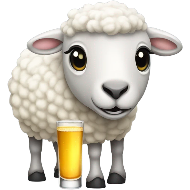 a sheep drinks tequila emoji