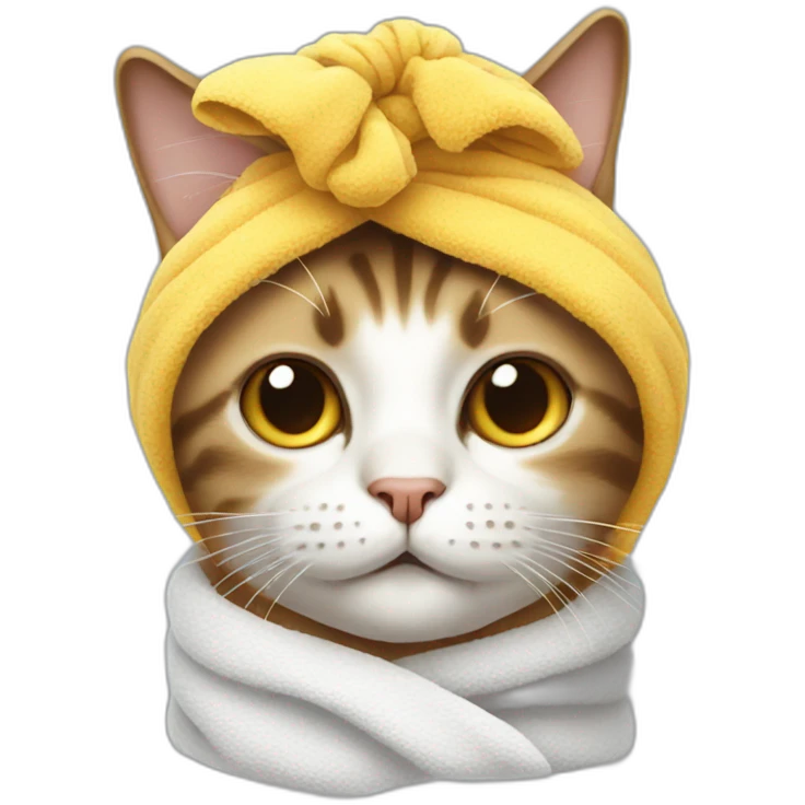 cat with towel on the head  emoji