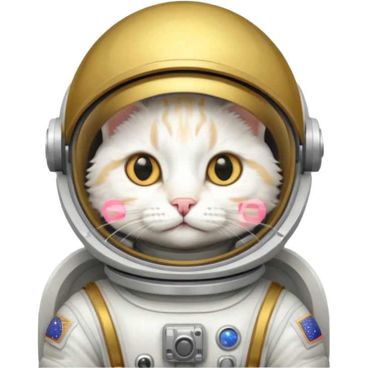 white cat gold Astronaut emoji
