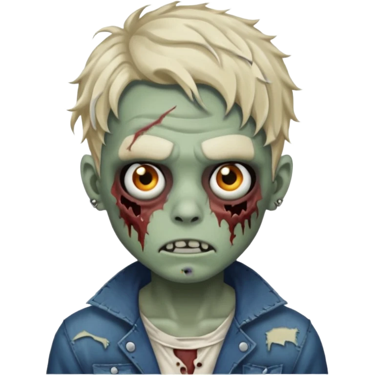 a zombie boy with eyebrow piercing and wavy medium hair emoji