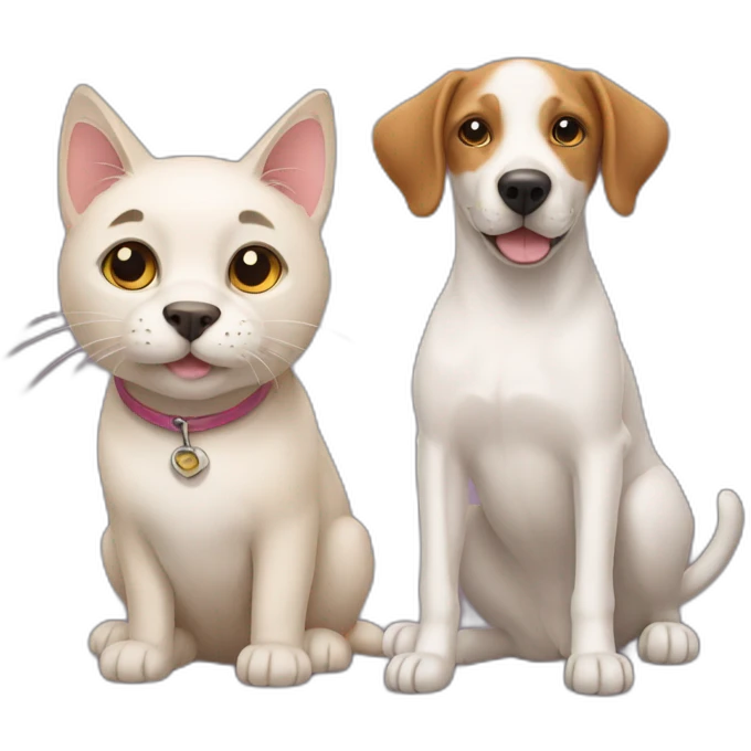 Cat and dog emoji