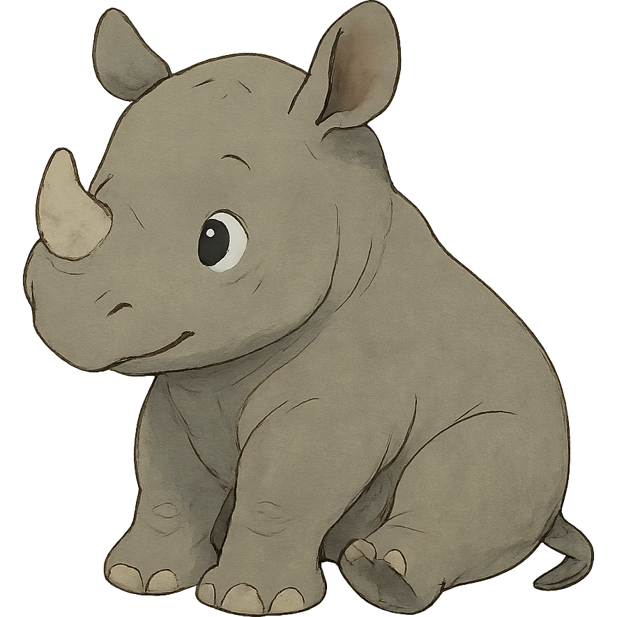 gray baby rhino emoji