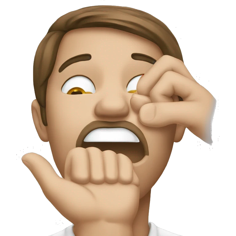 face with hand over mouth combined with saluting face emoji