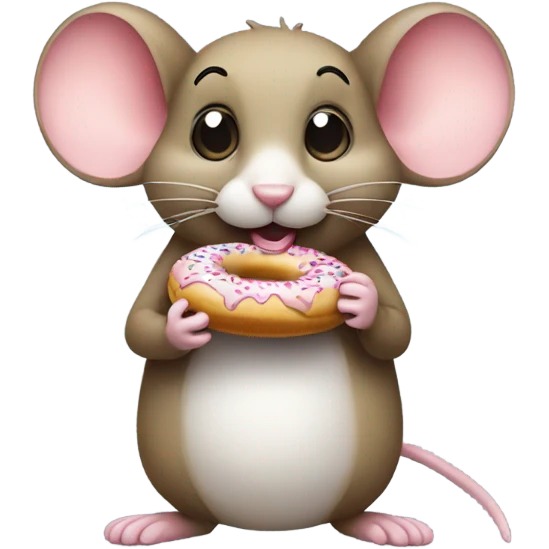 Mouse holding doughnut  emoji