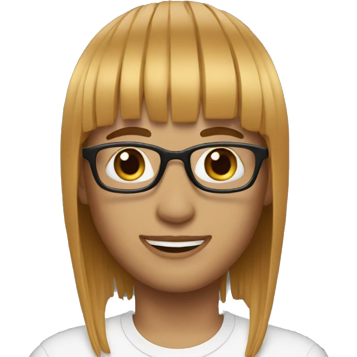 🤓 with Fringe haircut  emoji