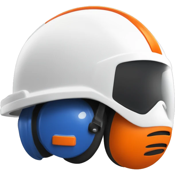  secouriste protection civile casque blanc habits orange et bleu  emoji
