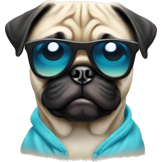 Cool pug with sunnies  emoji