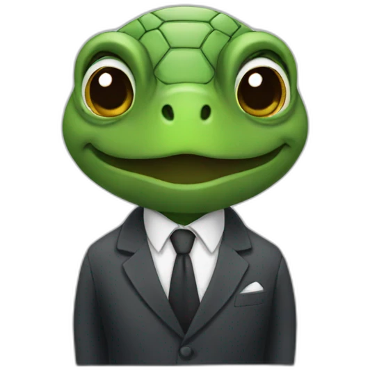 turtle wearing a suit emoji