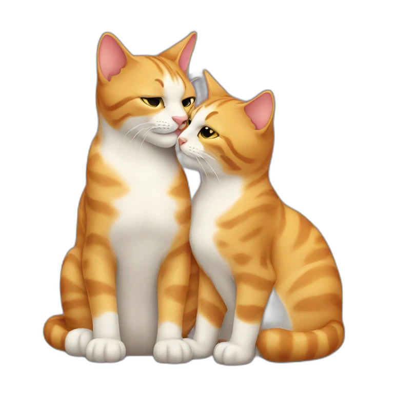 Two cats kissing  emoji
