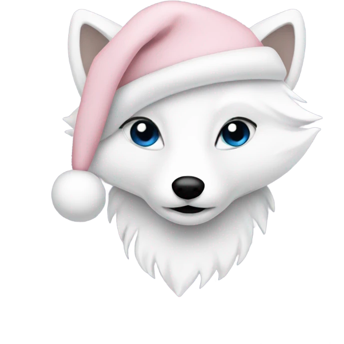 christmas arctic fox pale pink hat emoji