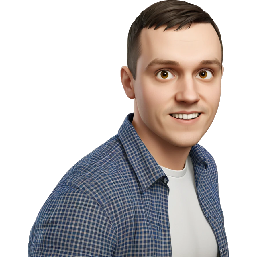 male portrait in plaid shirt emoji