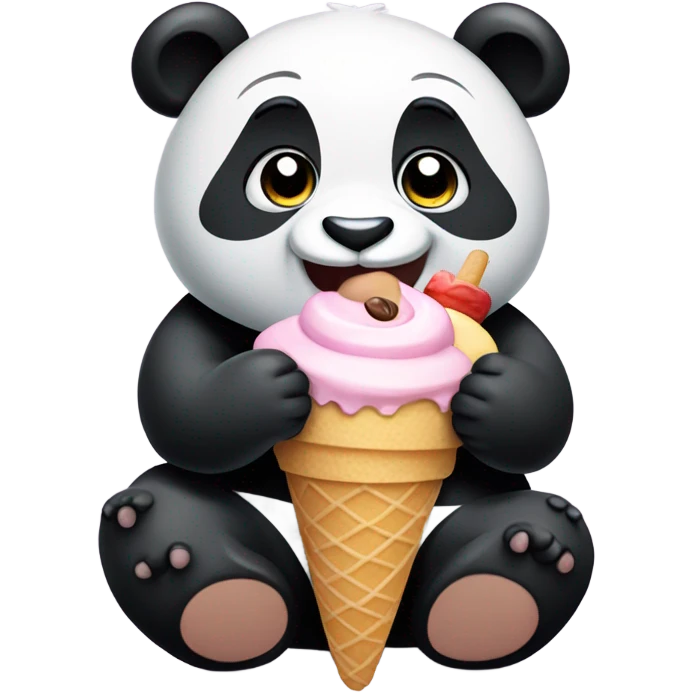 Panda eating ice cream emoji