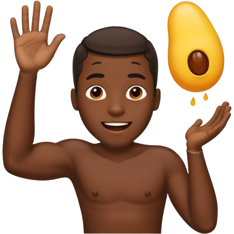 Black guy stroking his large penis while being excited  emoji