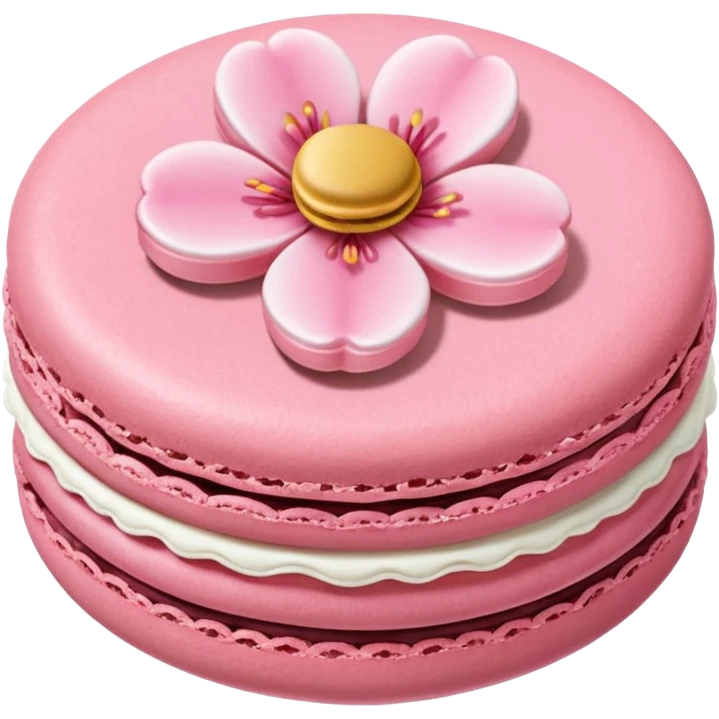 Cherry blossom shape macaron  emoji