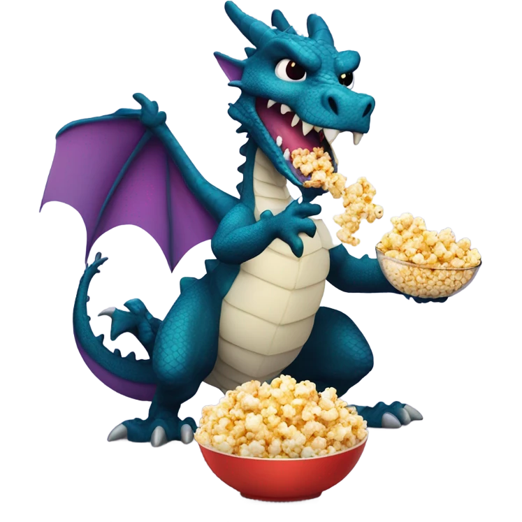 dragon eating popcorn emoji