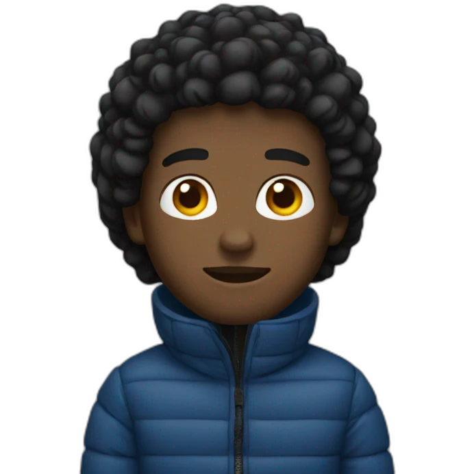 Black male wearing a puffer jacket  emoji