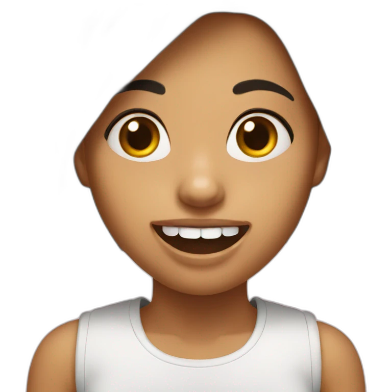 Girl with hole tooth  emoji