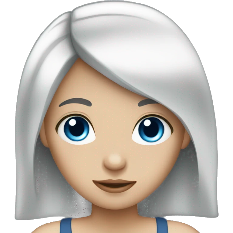 Girl with black hair and blue eyes emoji