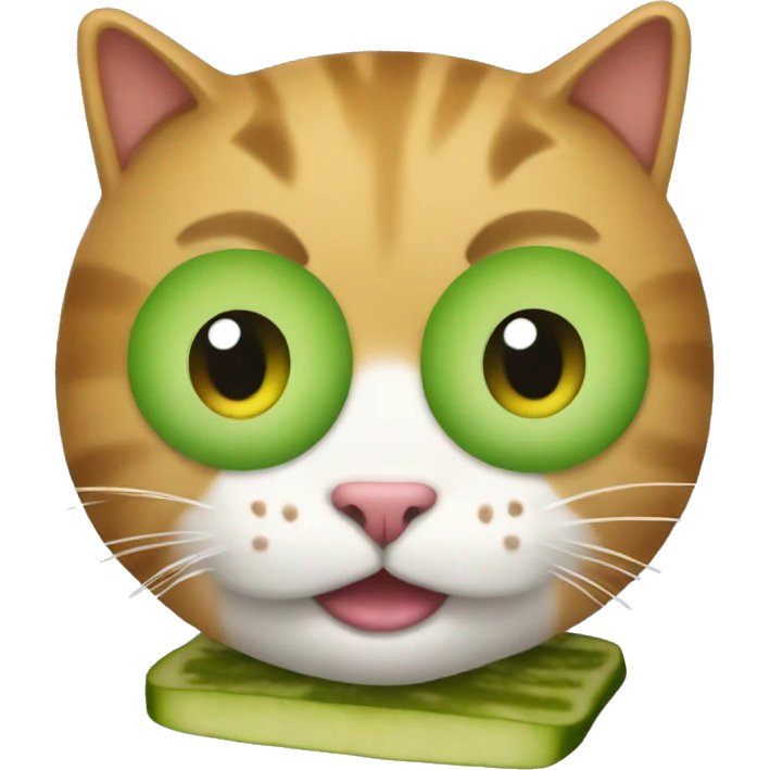 make a cat merge with a pickle emoji