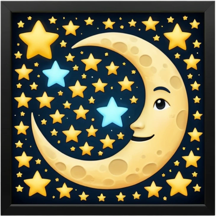 
esta noche solo las lula y estrellas sin fondo emoji