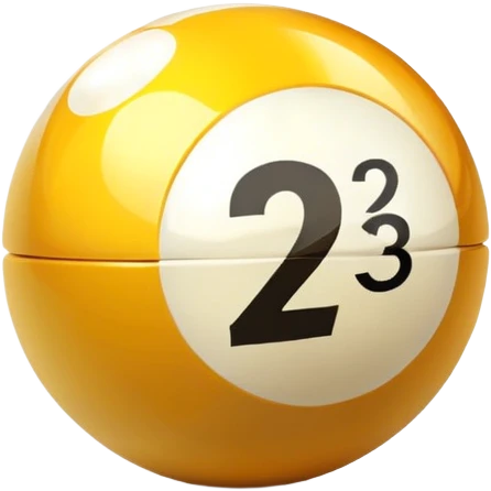 golden billiard ball with the number 23 in a pixelated style emoji