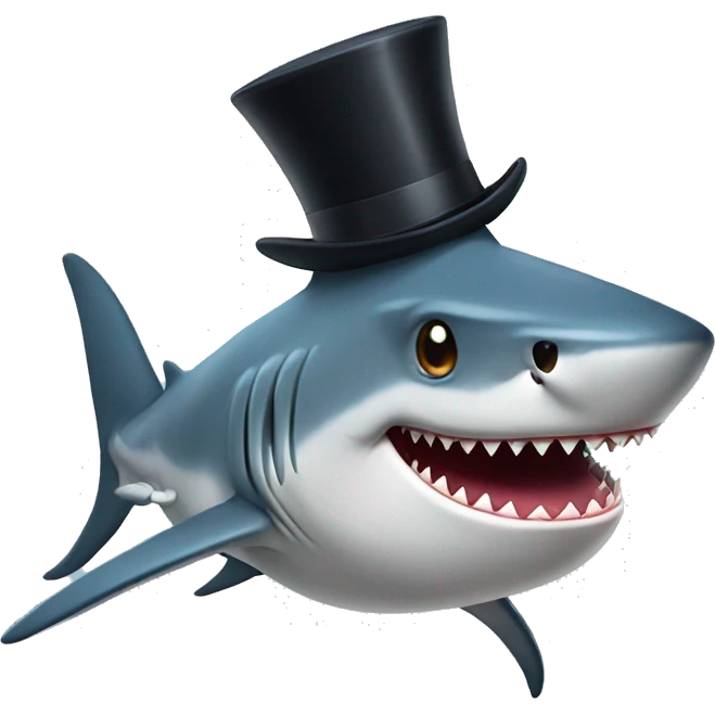 Shark with top hat emoji
