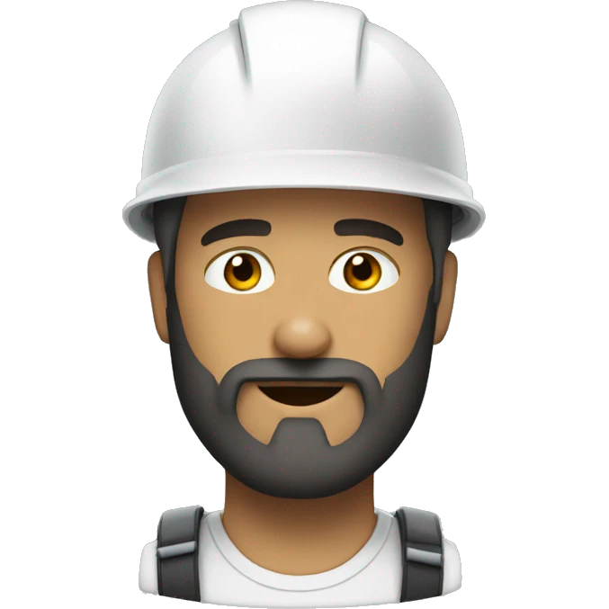 Beard engineer with white helmet emoji