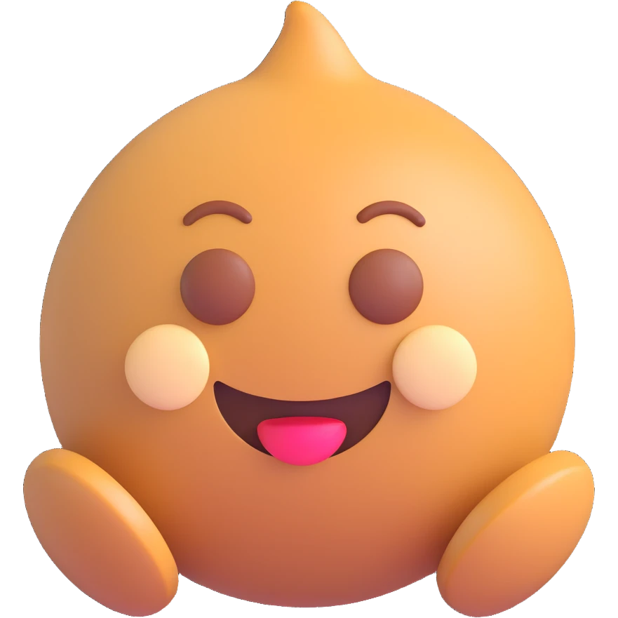 macadamia nut, 3D emoji style emoji
