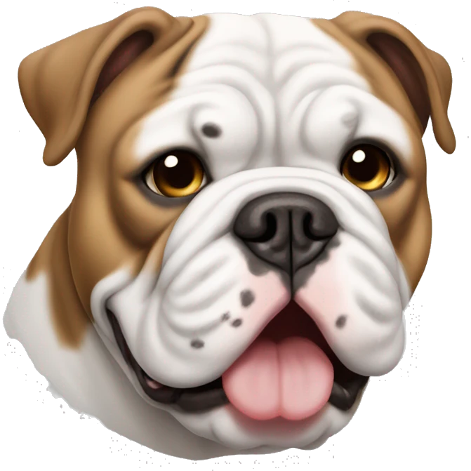 english bulldog white and brown emoji