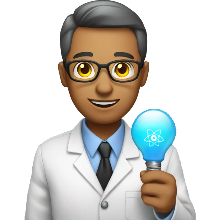 nuclear physicist holding lightbulb emoji