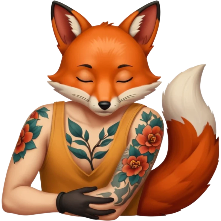 tatoos fox, sleepy emoji