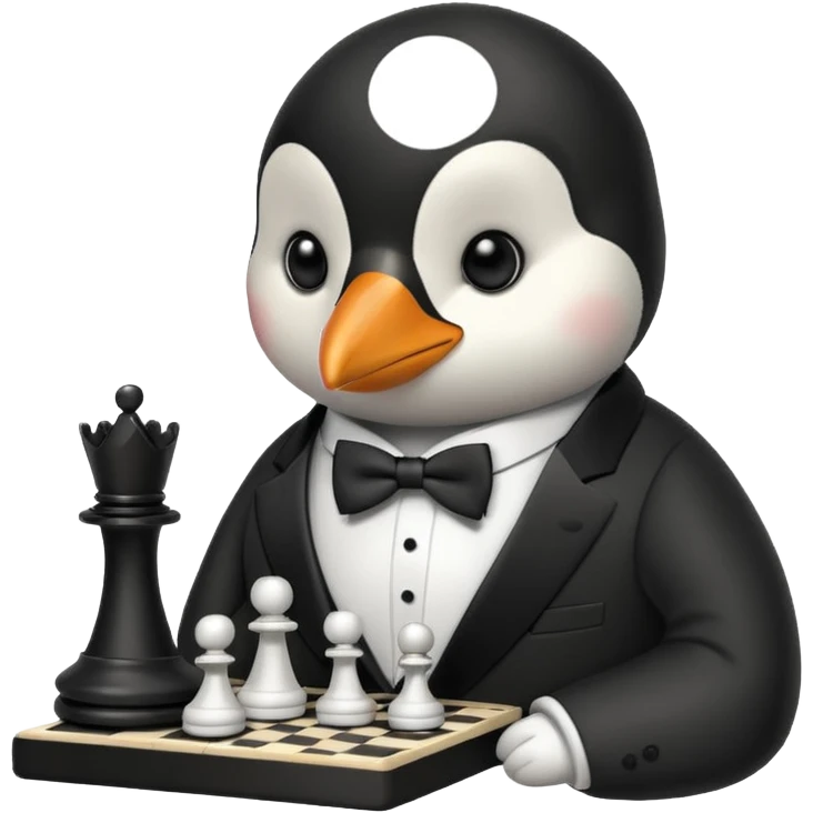 Pinguin playing chess emoji