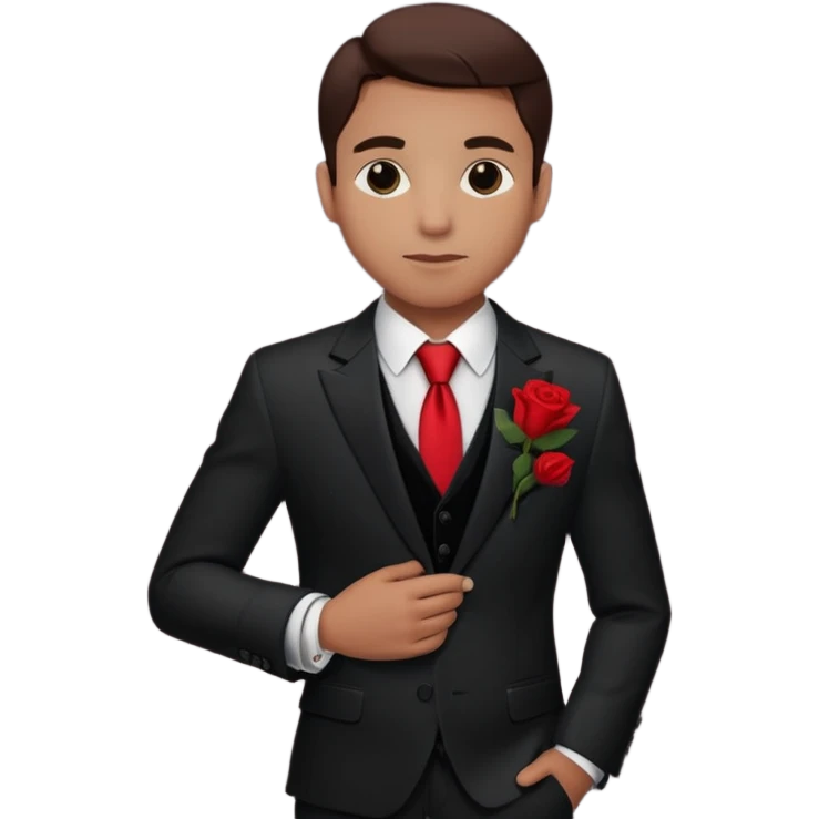 man with rose in his suit pocket emoji