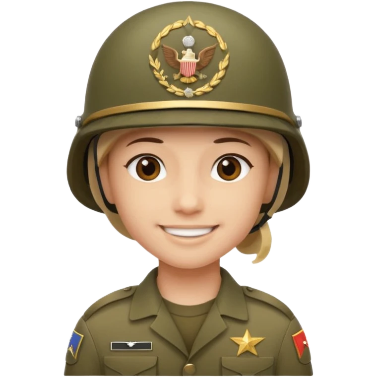 slack style emoji simple smile 🙂 :simple_smile:

add a military 🪖 :military_helmet:  on his head emoji