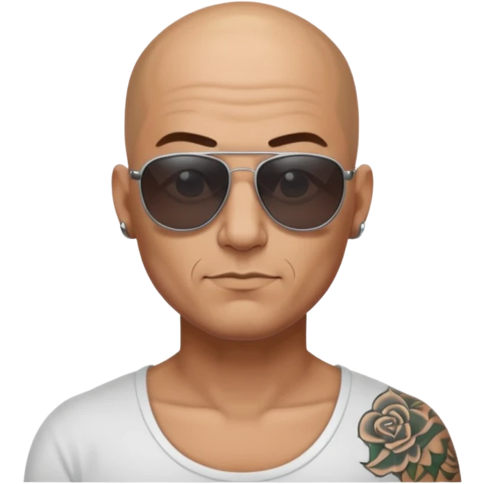   tattooed baldies with  sun glass emoji
