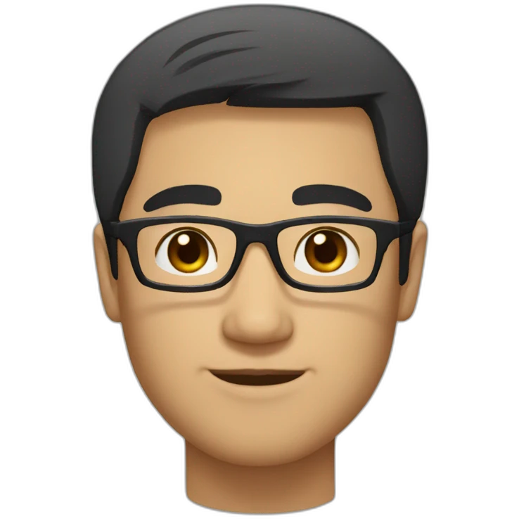 one vietnamese guy with short dark hair and rectangle black glasses emoji