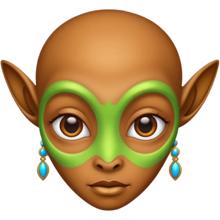alien living in desert, very colorful, accessories, just face  emoji