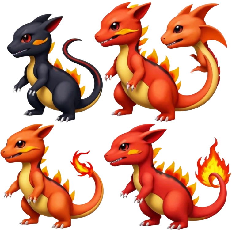 Umbreon-Salandit-Charmander-Charmeleon-Guilmon-fusion emoji
