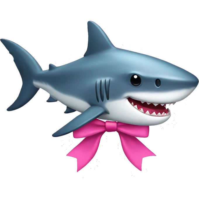Shark with a pink bow emoji