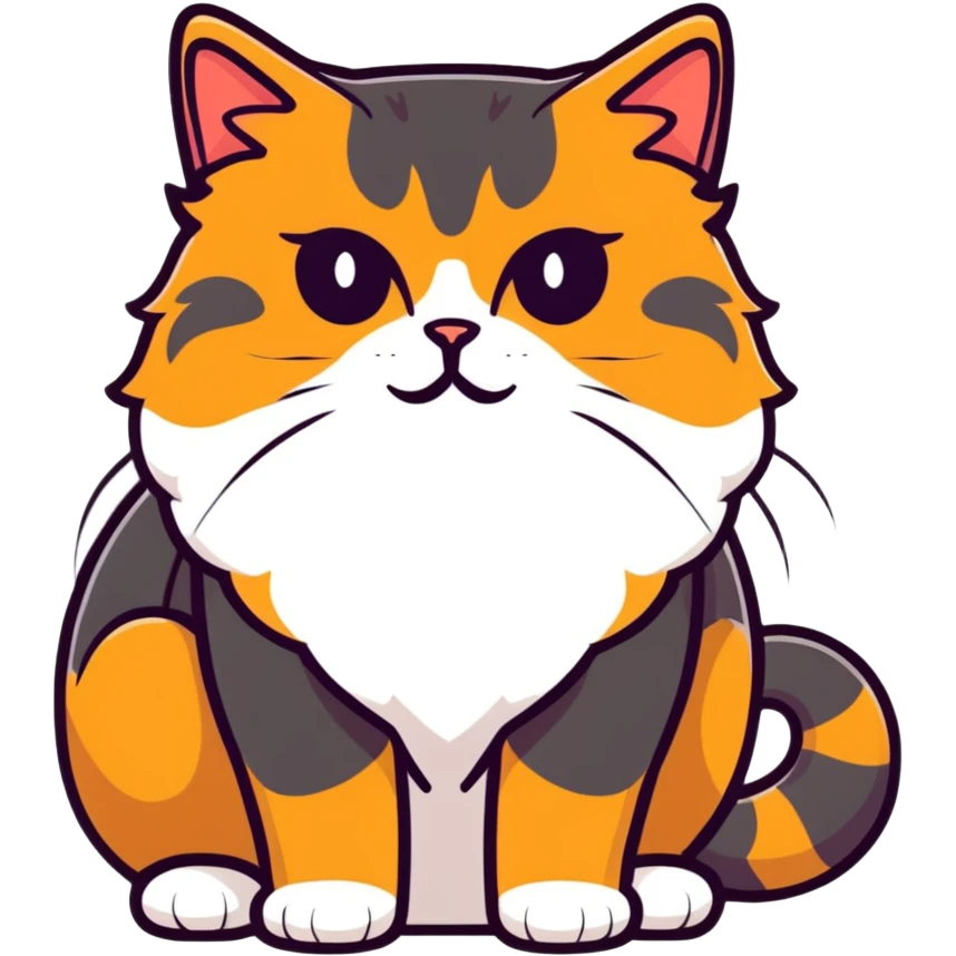 Persian cat with light chocolate tortoiseshell fur and golden eyes emoji