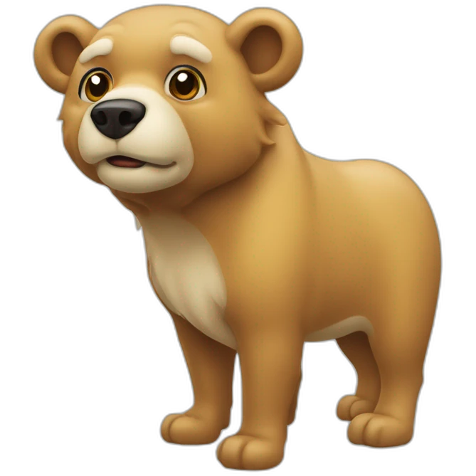 Bulle kämmpft gegen bär emoji