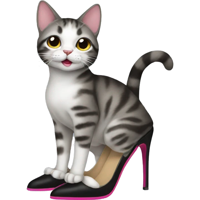 cat wearing heels emoji