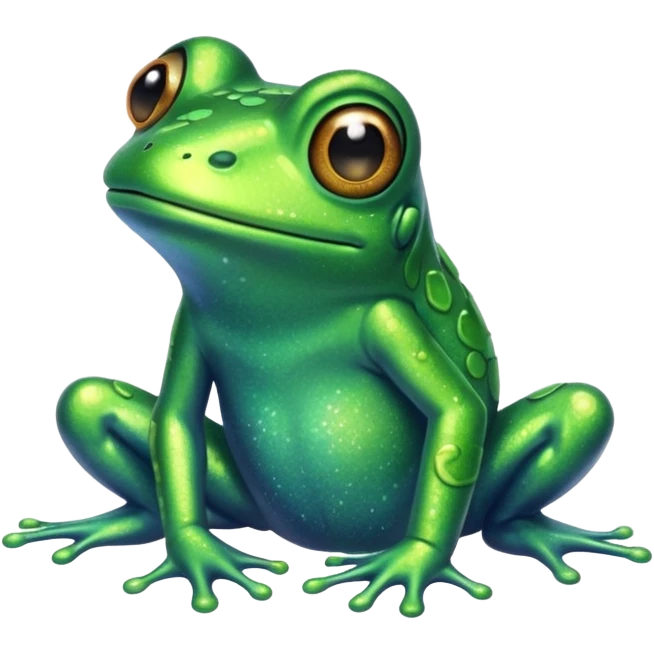 Glitter Green Frog cute emoji