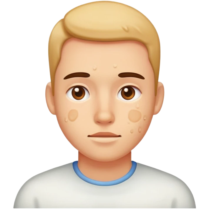 close up of face with visible acne emoji