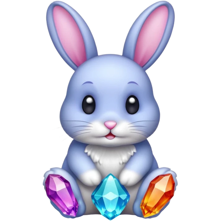 Bunny with colours cristal emoji