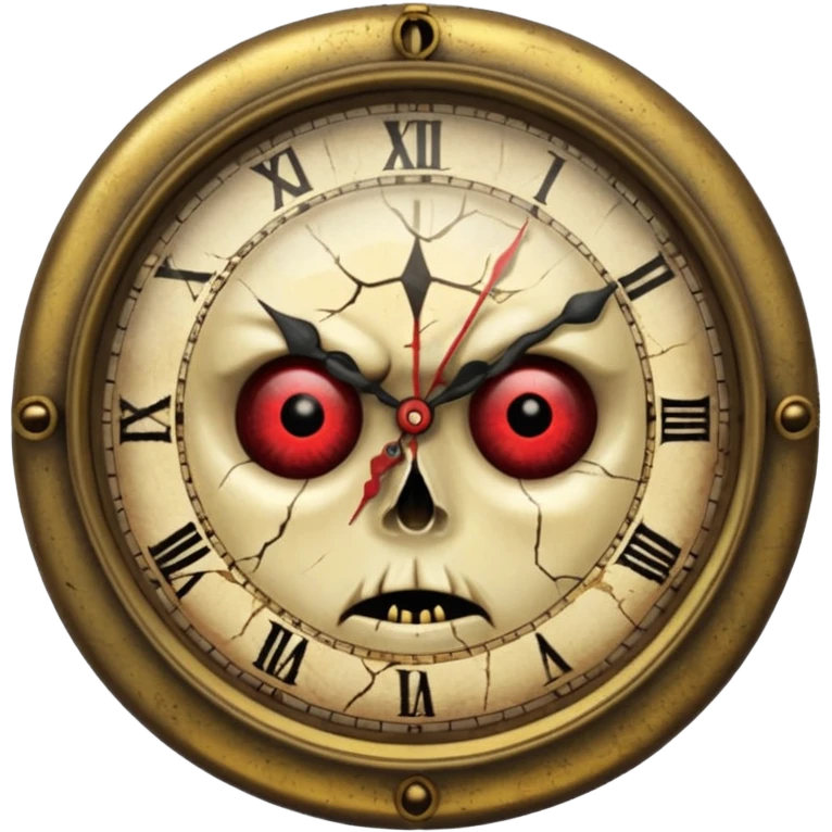 a scary face vintage and cursed  clock  emoji