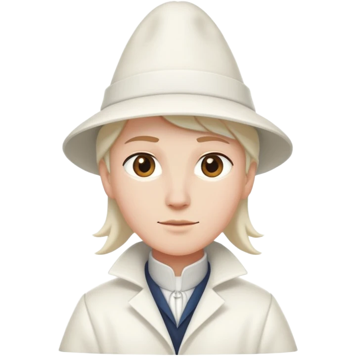 White person with a white coat & white pointed hat emoji
