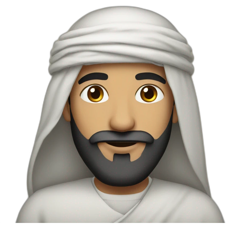 An Arab man wearing a thobe and shemagh emoji