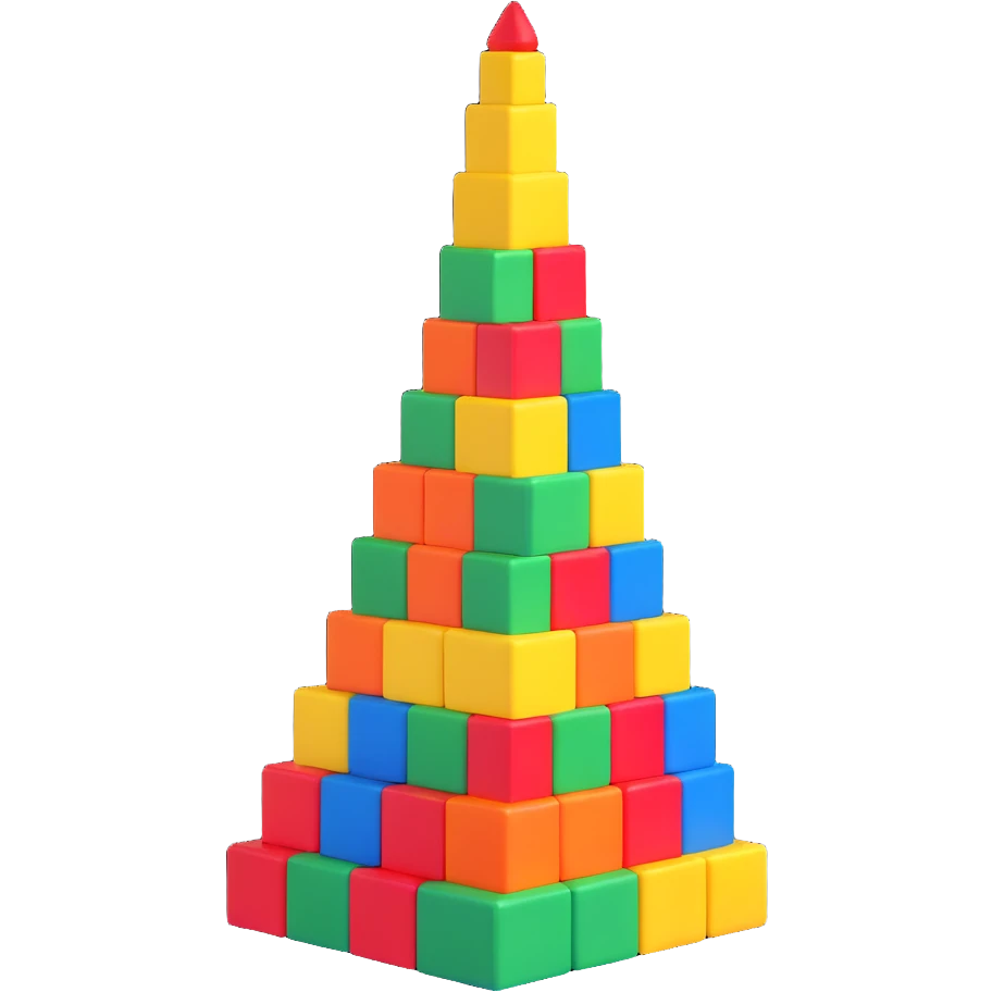 colorful toy building blocks tower emoji