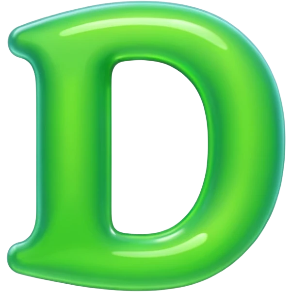 neon green bubble letter D emoji